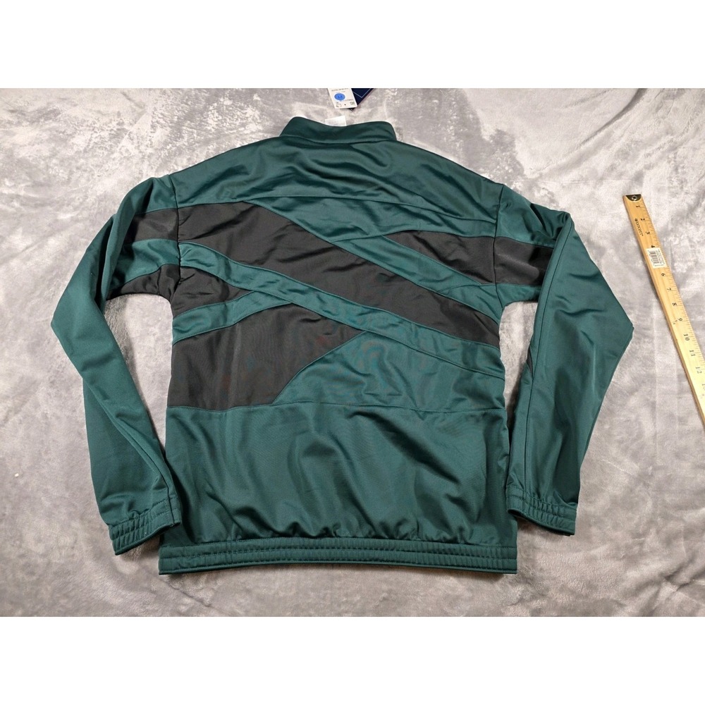 Reebok Men's Identity Vector Zip-Front Track Jacket Black/Green Small NEW